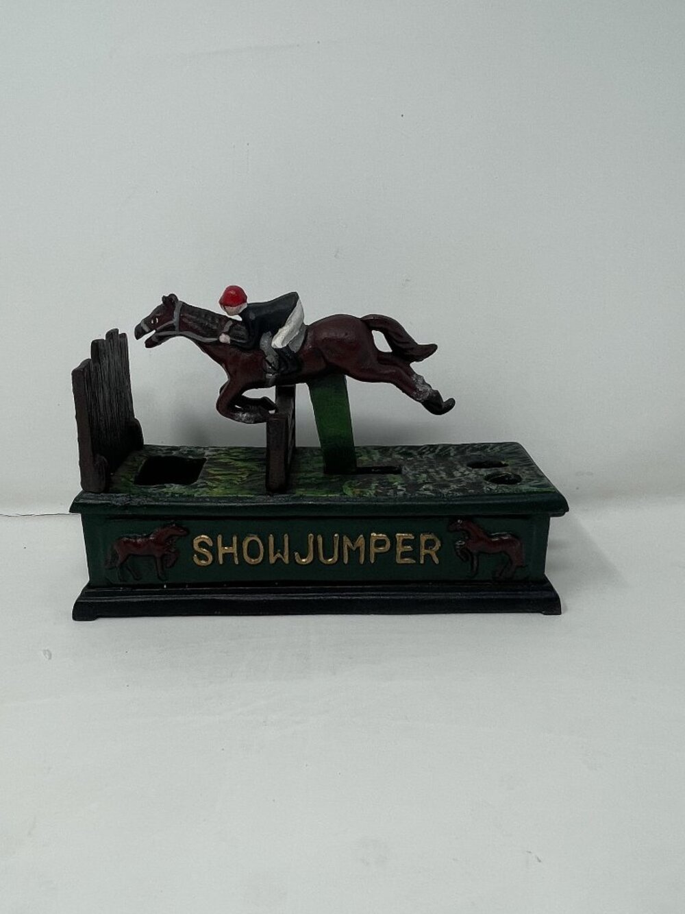 Vintage Collectible Cast Iron Show Jumper Mechanical Bank
